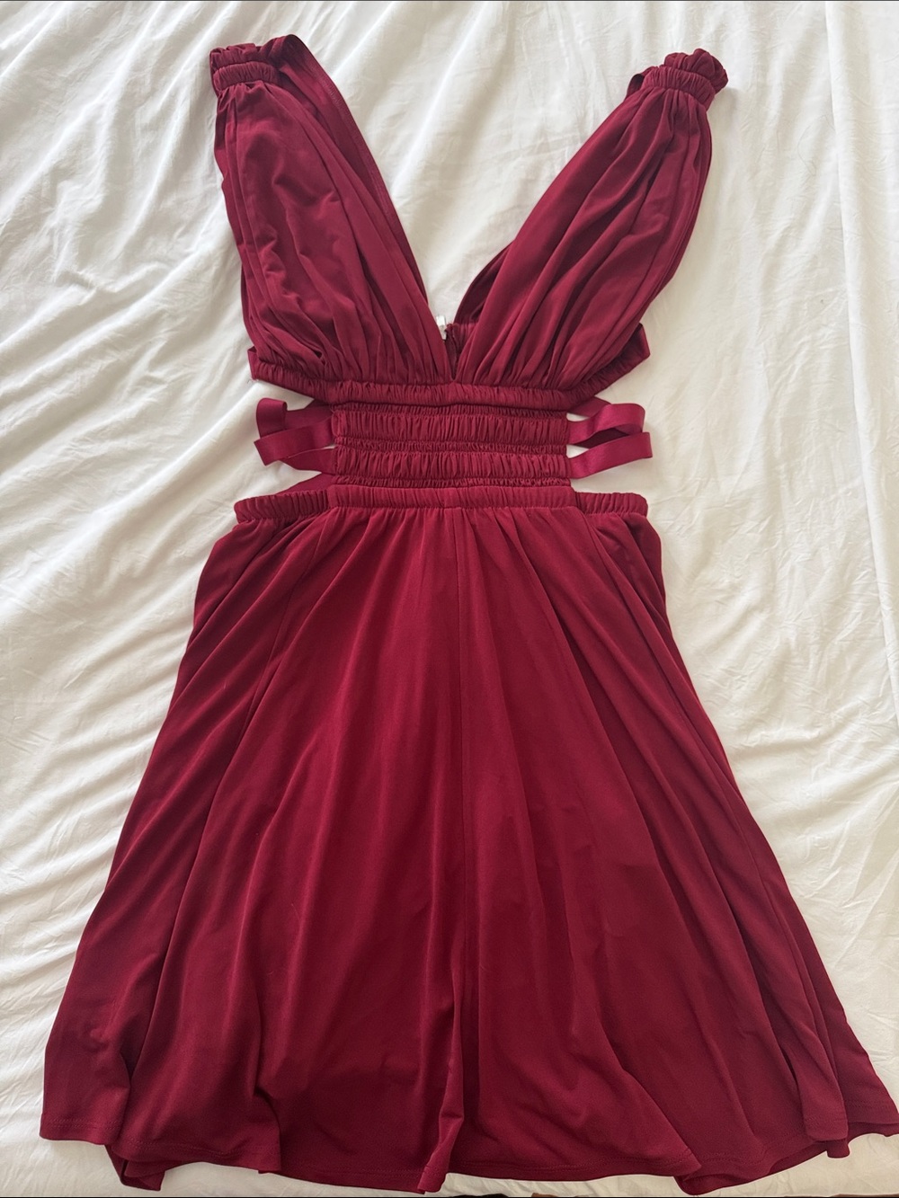 Express Deep Wine Red Cutout Dress